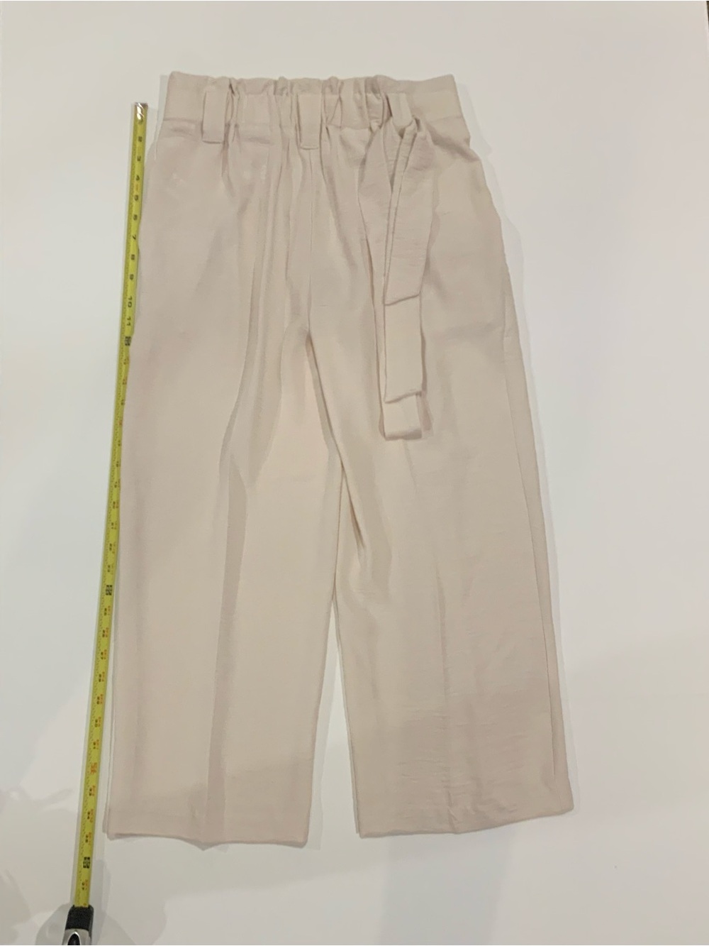 Women’s High-Waist Trousers with sash in Light Beige